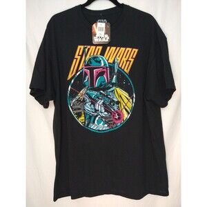Disney Parks Star Wars Black TShirt NWT Sz XL Boba Fett Bounty Hunter Mandalorin